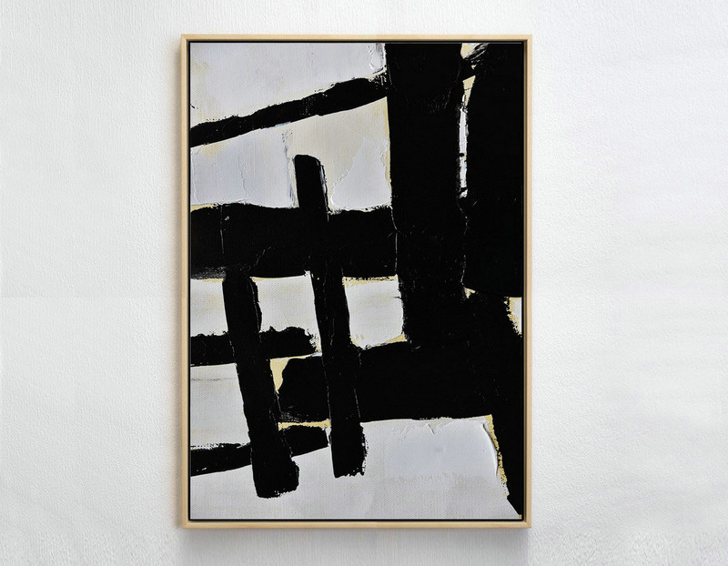Large Abstract Art,Minimalist Painting On Canvas, Palette Knife Vertical Minimal Art - Custom Canvas Wall Art